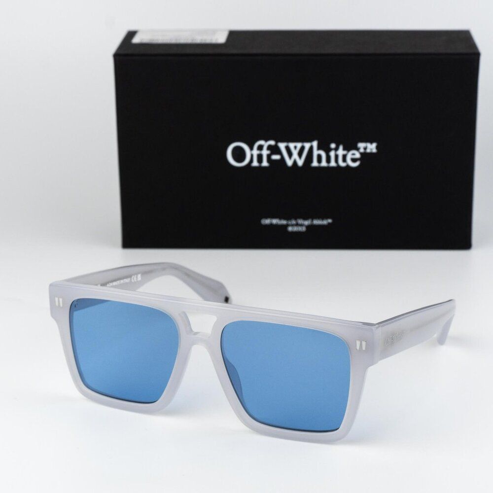 Off-White SPRINGFIELD Men Sunglasses Grey Blue Square OERI133 0945 NEW AUTHENTIC